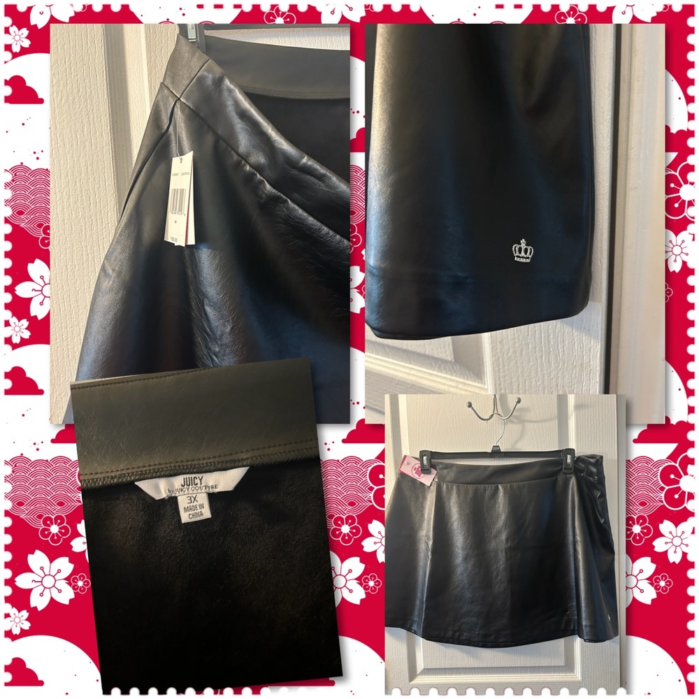 BNWT - Juicy Couture Plus Size Faux Leather Skirt